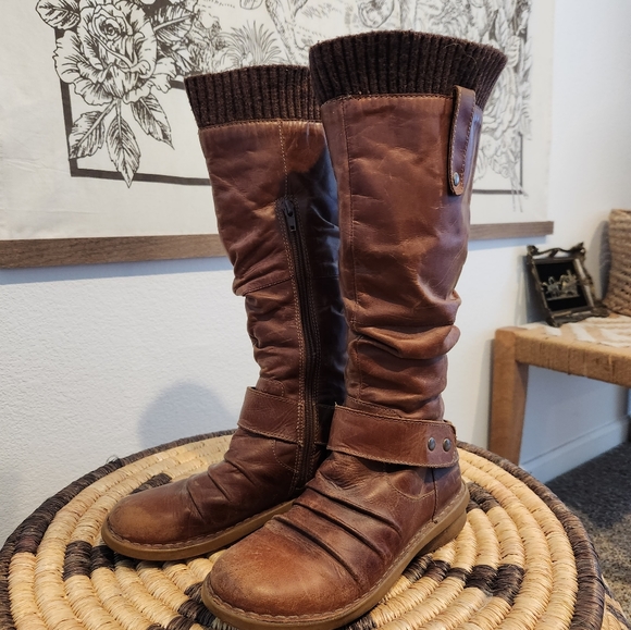 Aldo lovely taupe-brown boots 7 with knit band detail - Picture 10 of 11